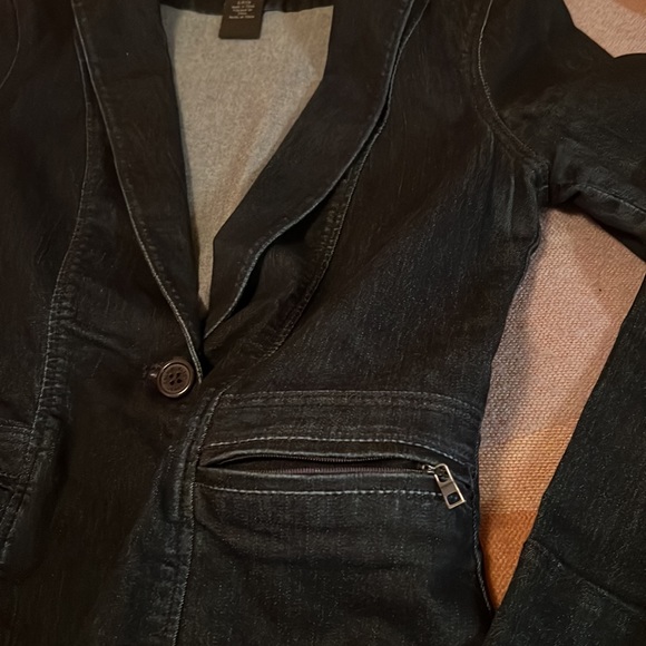Calvin Klein Stretch denim blazer; dark blue - Picture 4 of 12